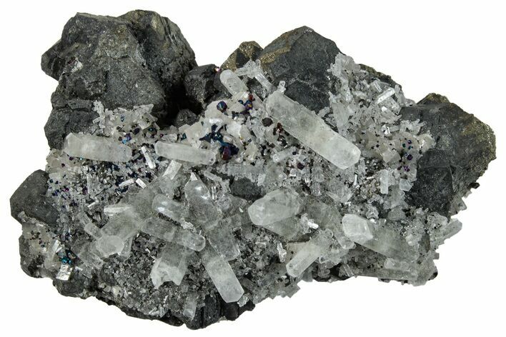 Pale Yellow Calcite with Galena on Dolomite - Missouri #260501